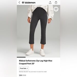 Lululemon Crop Pant NWT